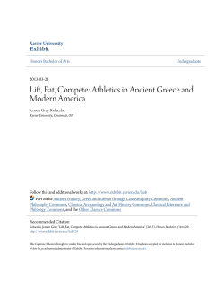 Lift, Eat, Compete: Athletics in Ancient Greece and Modern
