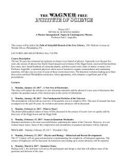 A Physics Smorgasbord: Topics in Contemporary Physics