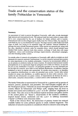 Trade and the conservation status of the family Psittacidae in