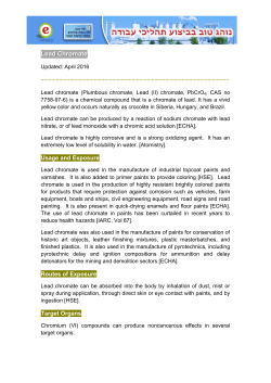 Lead Chromate - Empimed Inform Bureau LTD
