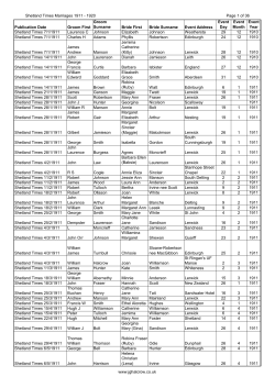Shetland Times Marriages 1911 - 1920 Page 1 of 36 Publication