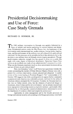 Presidential Decisionmaking Case Study Grenada