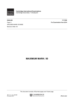 English - Specimen paper 2 - Mark scheme - 2014-2017