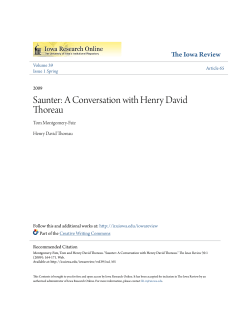 Saunter: A Conversation with Henry David Thoreau