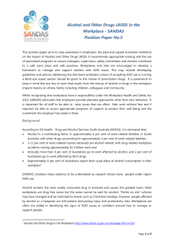 Alcohol and Other Drugs (AOD) in the Workplace