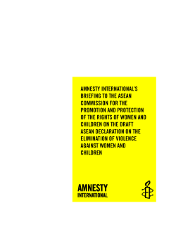 Amnesty International on Draft ASEAN VAW
