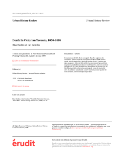 Death In Victorian Toronto, 1850-1899