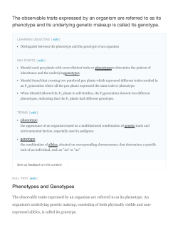 The observable traits expressed by an organism are