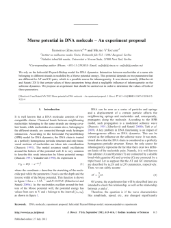 Morse potential in DNA molecule &ndash; An experiment proposal