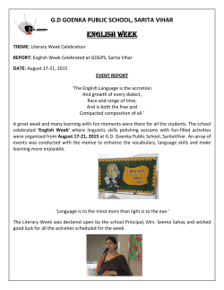 English week - GD Goenka Public School | Sarita Vihar