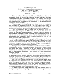 Church Geometry 101sermon - First Unitarian Church of Pittsburgh