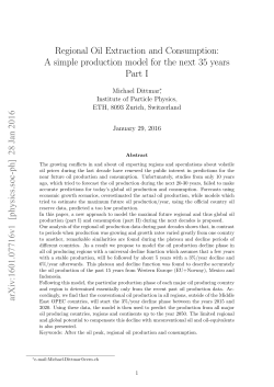 Regional Oil Extraction and Consumption: A simple production