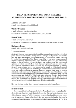 LOAN PERCEPTION AND LOAN-RELATED ATTITUDE OF POLES: EVIDENCE FROM