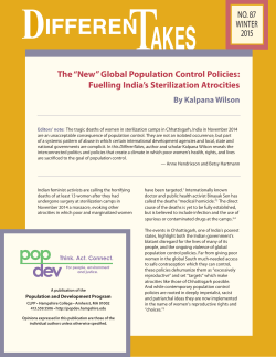 The &ldquo;New&rdquo; Global Population Control Policies: Fuelling India`s