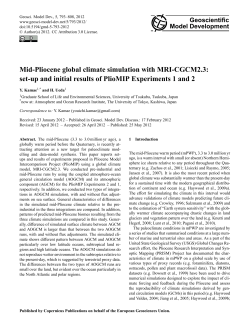 Mid-Pliocene global climate simulation with MRI-CGCM2.3: set