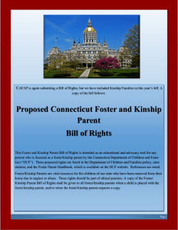 Proposed Connecticut Foster and Kinship Parent Bill of Rights