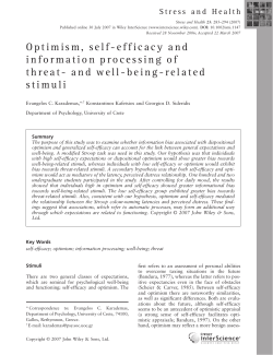 Optimism, self-efficacy and information processing of threat