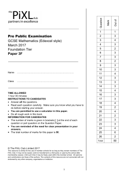 PiXL PPE March Edexcel 3F QP