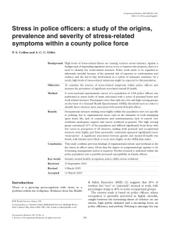 Stress in police officers: a study of the origins, prevalence and
