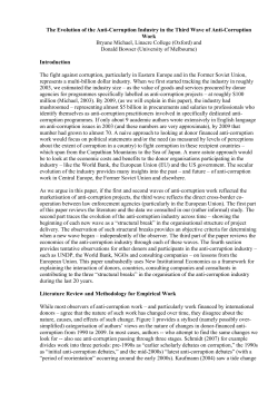 The Evolution of the Anti-Corruption Industry in the Third Wave of