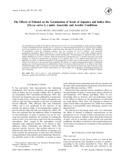 The Effects of Ethanol on the Germination of Seeds of Japonica and