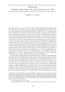 AHR Forum Solidarity under Siege: The Latin American Left, 1968