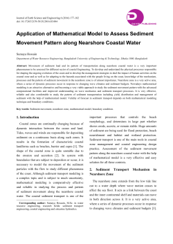 Application of Mathematical Model to Assess Sediment Movement