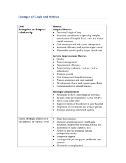 Example of Goals and Metrics