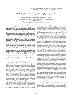 Effect of soybean on male reproductive physiology in mice