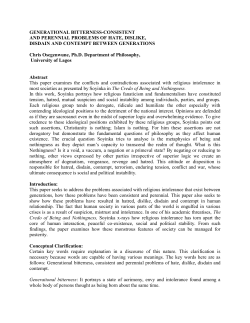 GENERATIONAL BITTERNESS-CONSISTENT AND