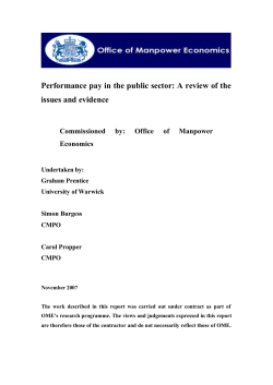 Performance pay in the public sector: A review of the
