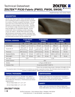 Technical Datasheet ZOLTEK&trade; PX30 Fabric (PW03, PW06, SW08)