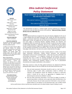 Policy Statement on the Ohio Risk Assessment System and Risk and