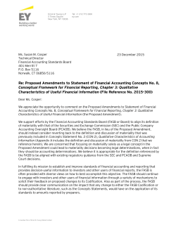 Comment Letter: Proposed Amendments to Statement of