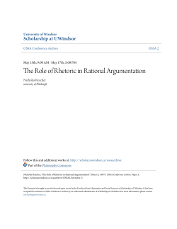 The Role of Rhetoric in Rational Argumentation