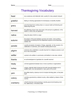 Thanksgiving Vocabulary