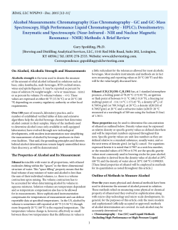 Alcohol Measurements: Chromatography