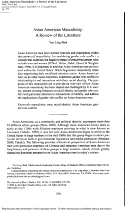 Asian American Masculinity - UIC Latino Cultural Center