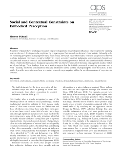 Social and Contextual Constraints on Embodied