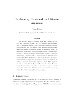 Explanatory Rivals and the Ultimate Argument