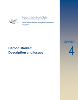 2016-06-02 Chapter 4 &ndash; Carbon Market: Description and Issues