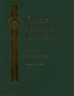 THE HONORS CONVOCATION - FAU Digital Collections