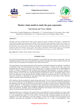 Markov chain model to study the gene expression