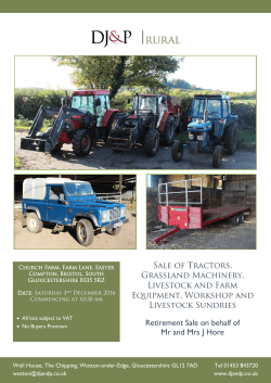 Sale of Tractors, Grassland Machinery, Livestock and Farm