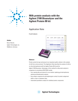 Milk protein analysis with the Agilent 2100 Bioanalyzer and the