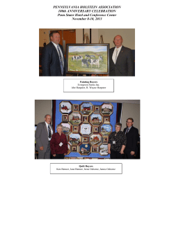 PENNSYLVANIA HOLSTEIN ASSOCIATION 100th ANNIVERSARY