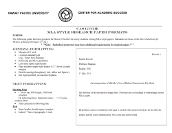 MLA Style Menu - Hawai`i Pacific University
