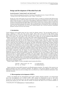 Design and Development of Microbial Fuel cells