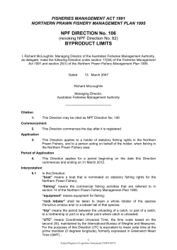 NPF DIRECTION No. 106 BYPRODUCT LIMITS