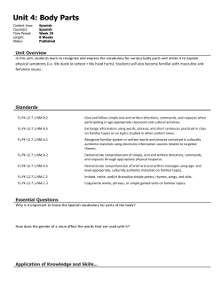 Unit 4: Body Parts